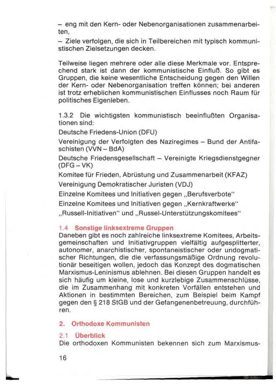 Seite 18 des Verfassungsschutzbericht 1977 Bayern