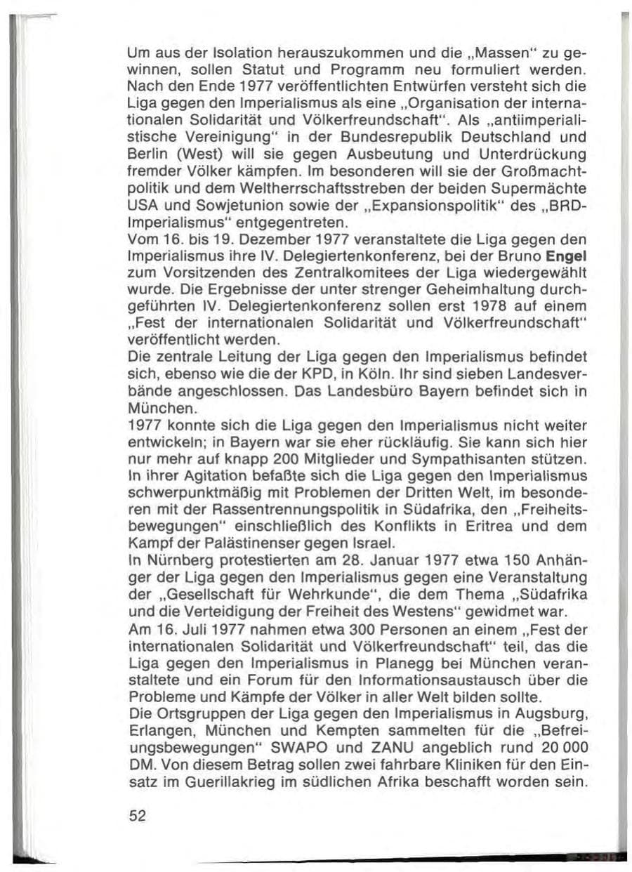 Seite 54 des Verfassungsschutzbericht 1977 Bayern
