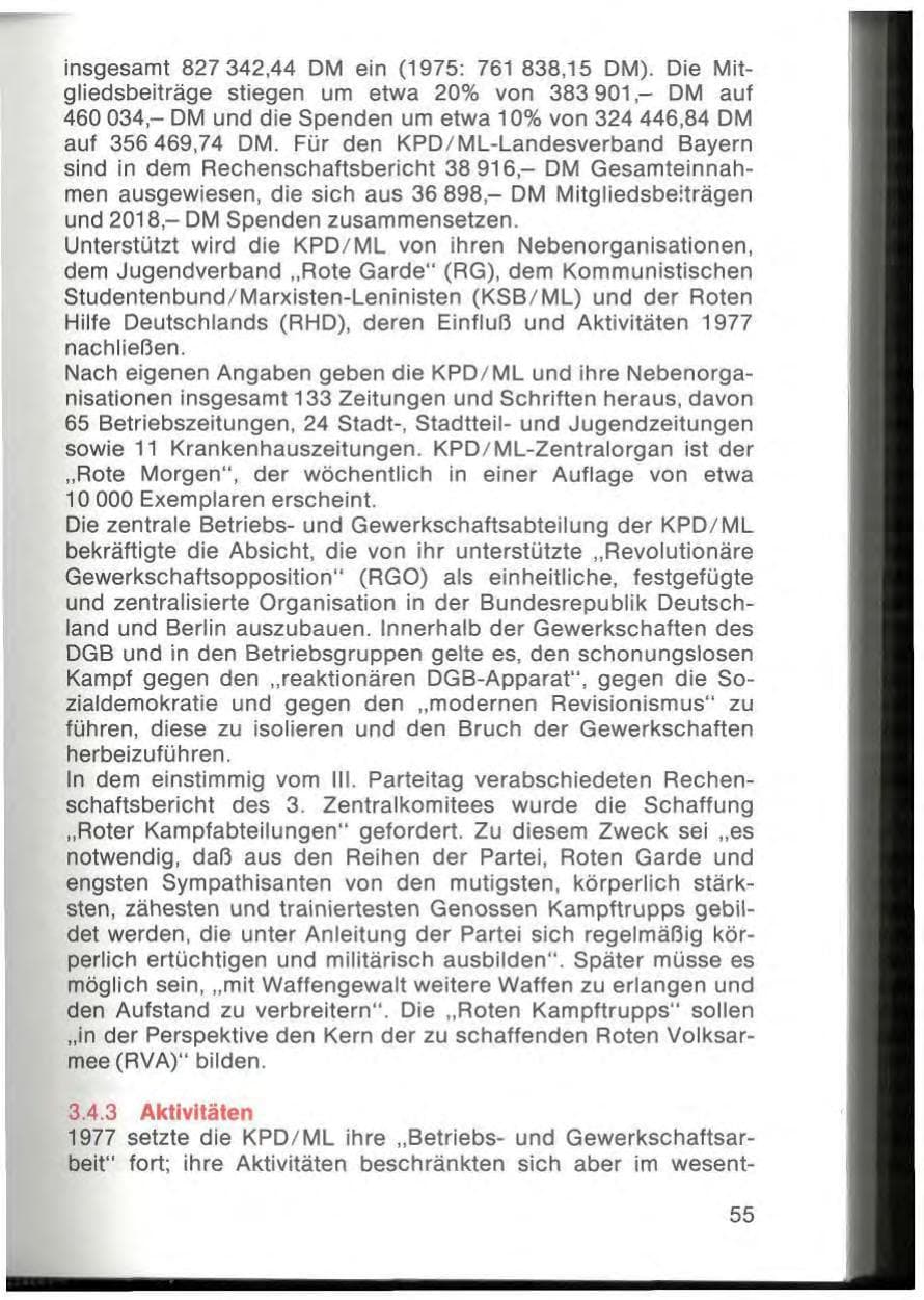 Seite 57 des Verfassungsschutzbericht 1977 Bayern