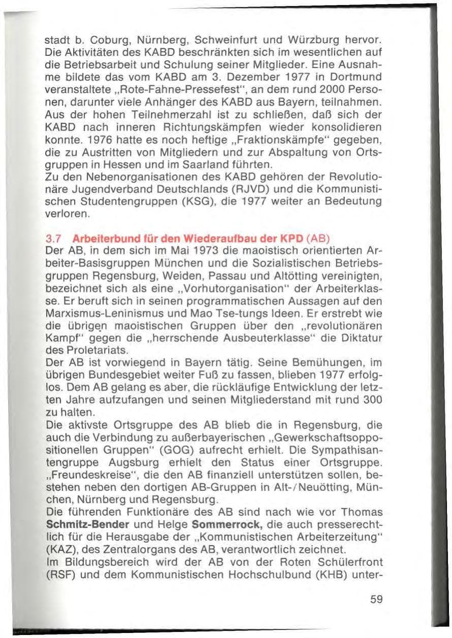Seite 61 des Verfassungsschutzbericht 1977 Bayern