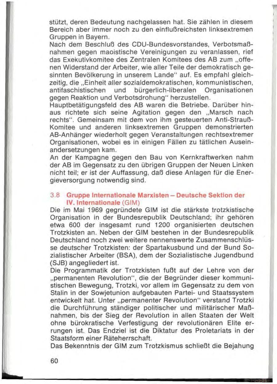 Seite 62 des Verfassungsschutzbericht 1977 Bayern