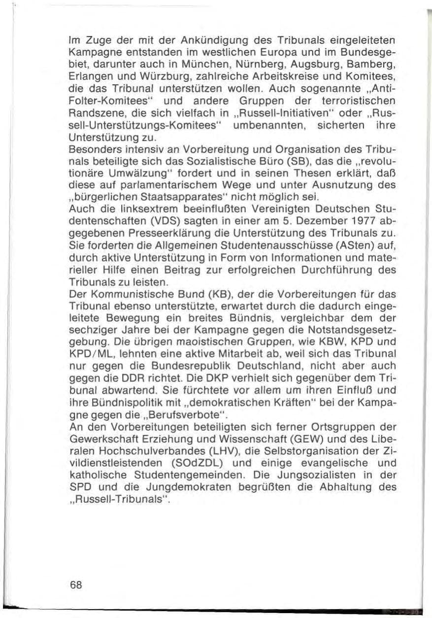 Seite 70 des Verfassungsschutzbericht 1977 Bayern
