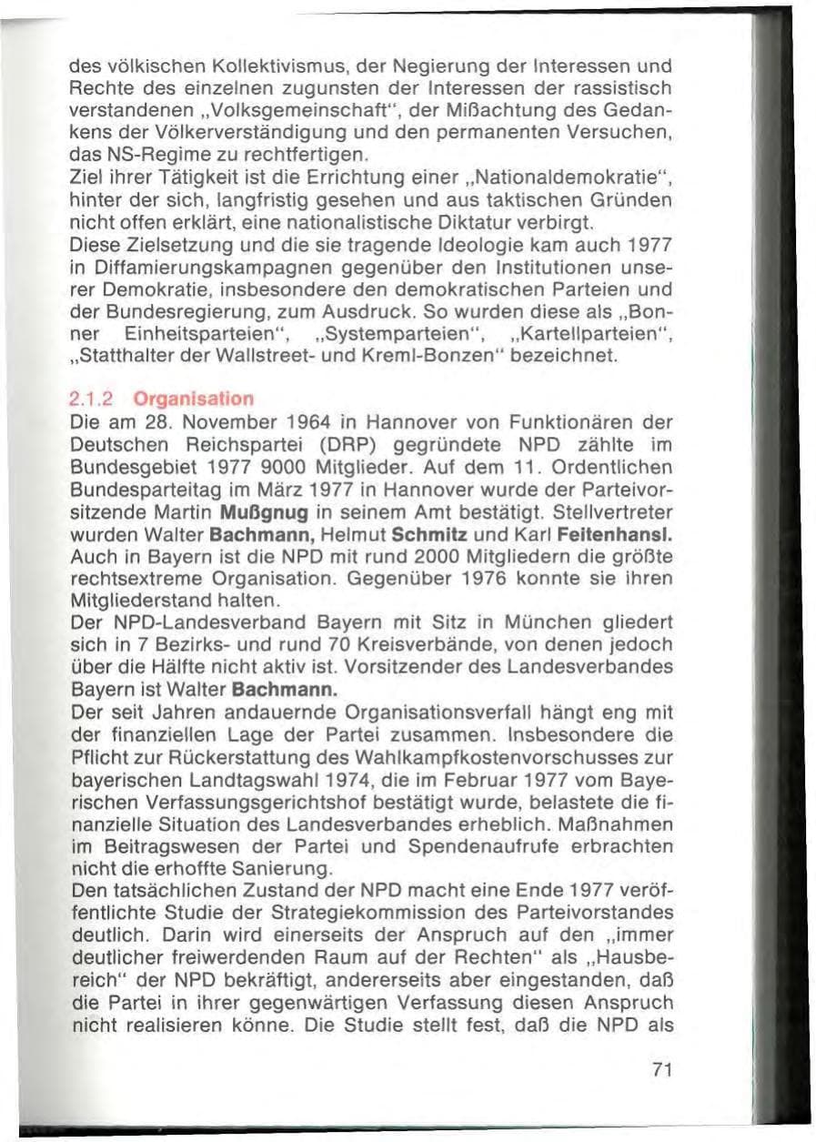 Seite 73 des Verfassungsschutzbericht 1977 Bayern