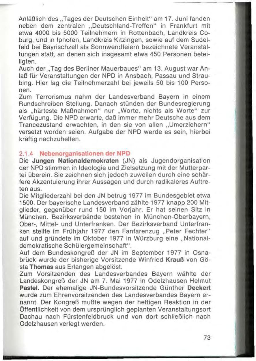 Seite 75 des Verfassungsschutzbericht 1977 Bayern