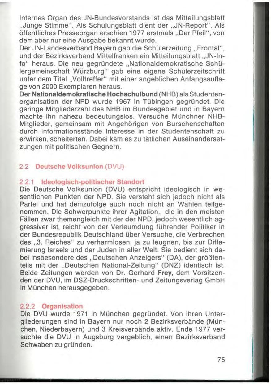 Seite 77 des Verfassungsschutzbericht 1977 Bayern
