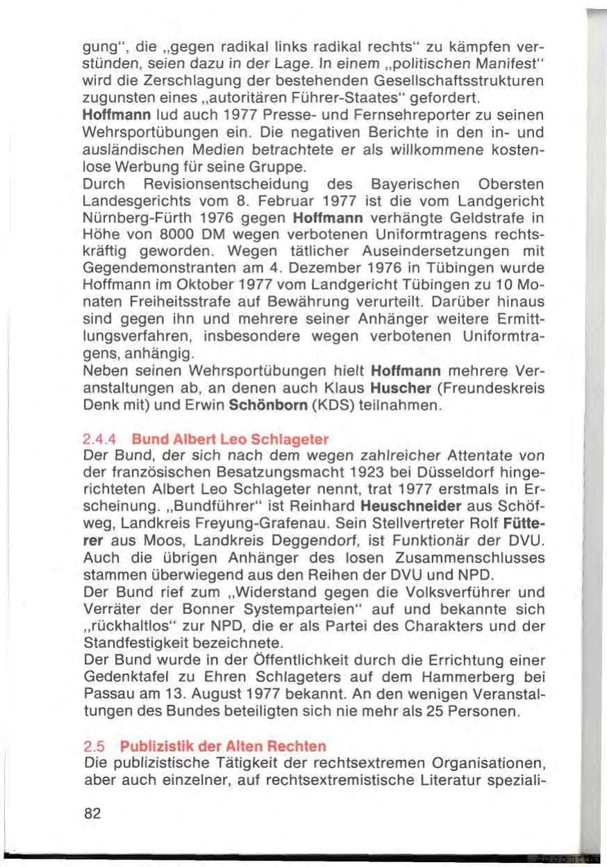 Seite 84 des Verfassungsschutzbericht 1977 Bayern