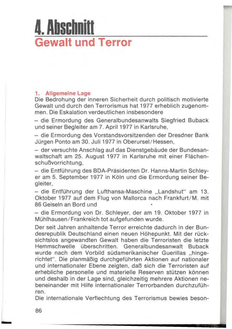 Seite 88 des Verfassungsschutzbericht 1977 Bayern