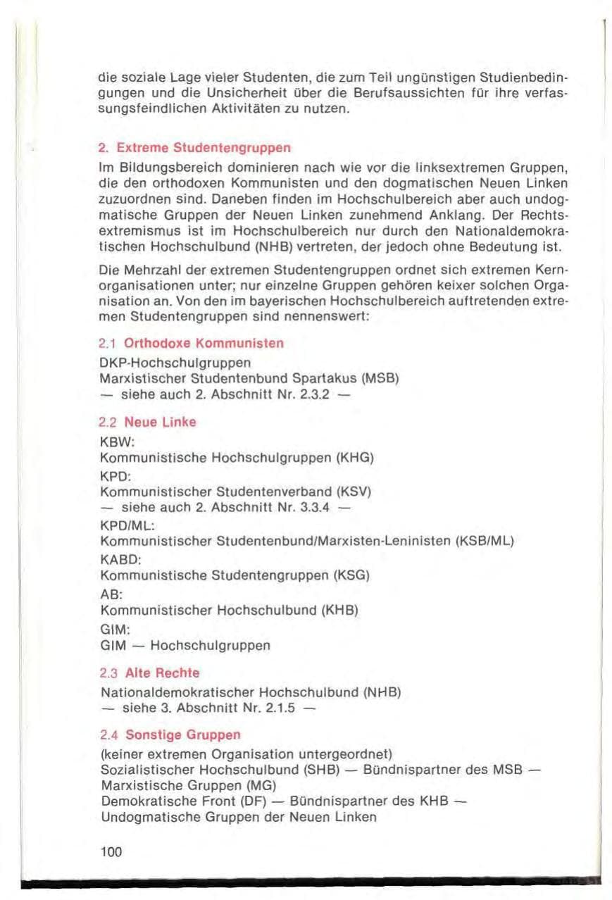 Seite 102 des Verfassungsschutzbericht 1978 Bayern