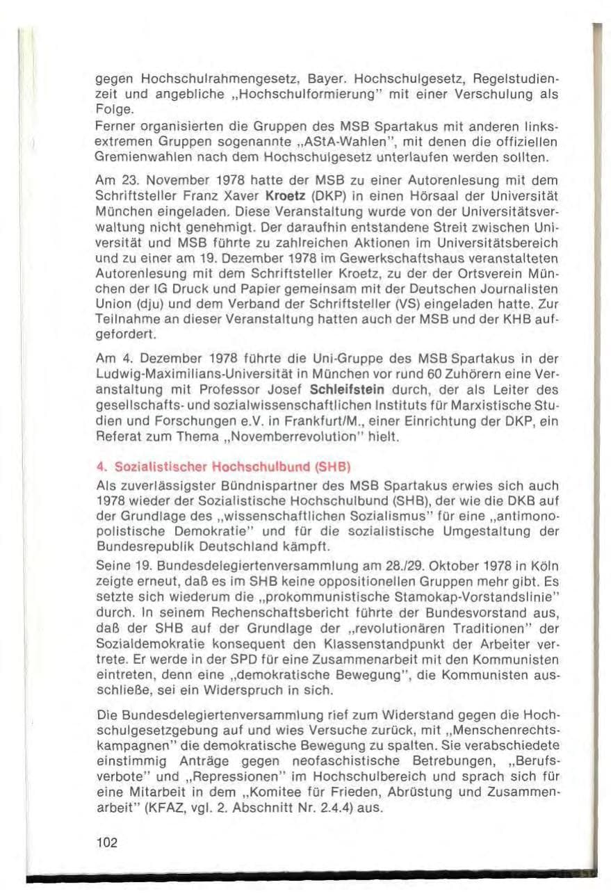 Seite 104 des Verfassungsschutzbericht 1978 Bayern