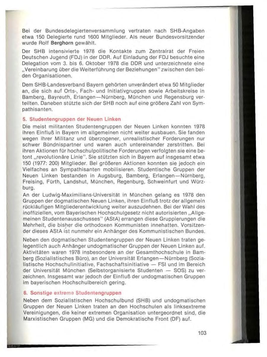 Seite 105 des Verfassungsschutzbericht 1978 Bayern