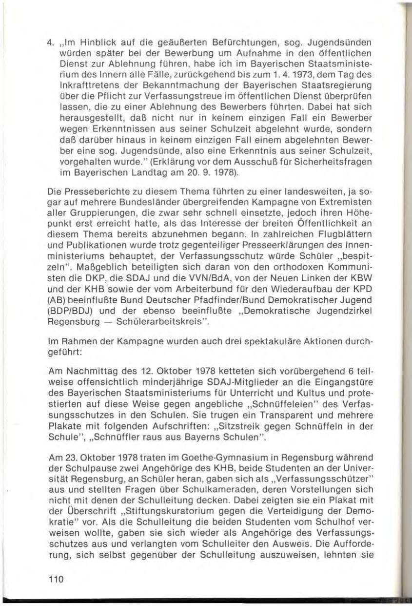 Seite 112 des Verfassungsschutzbericht 1978 Bayern