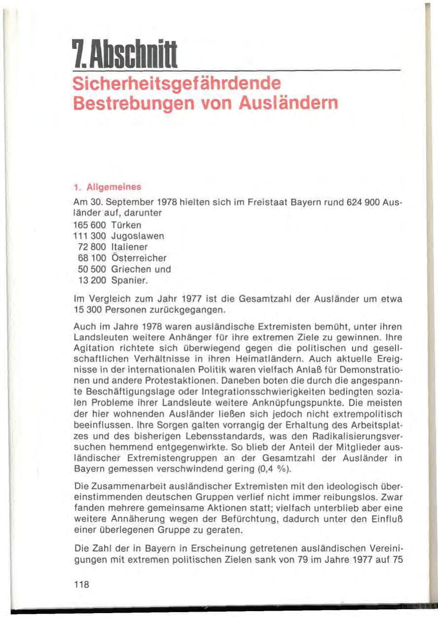 Seite 120 des Verfassungsschutzbericht 1978 Bayern