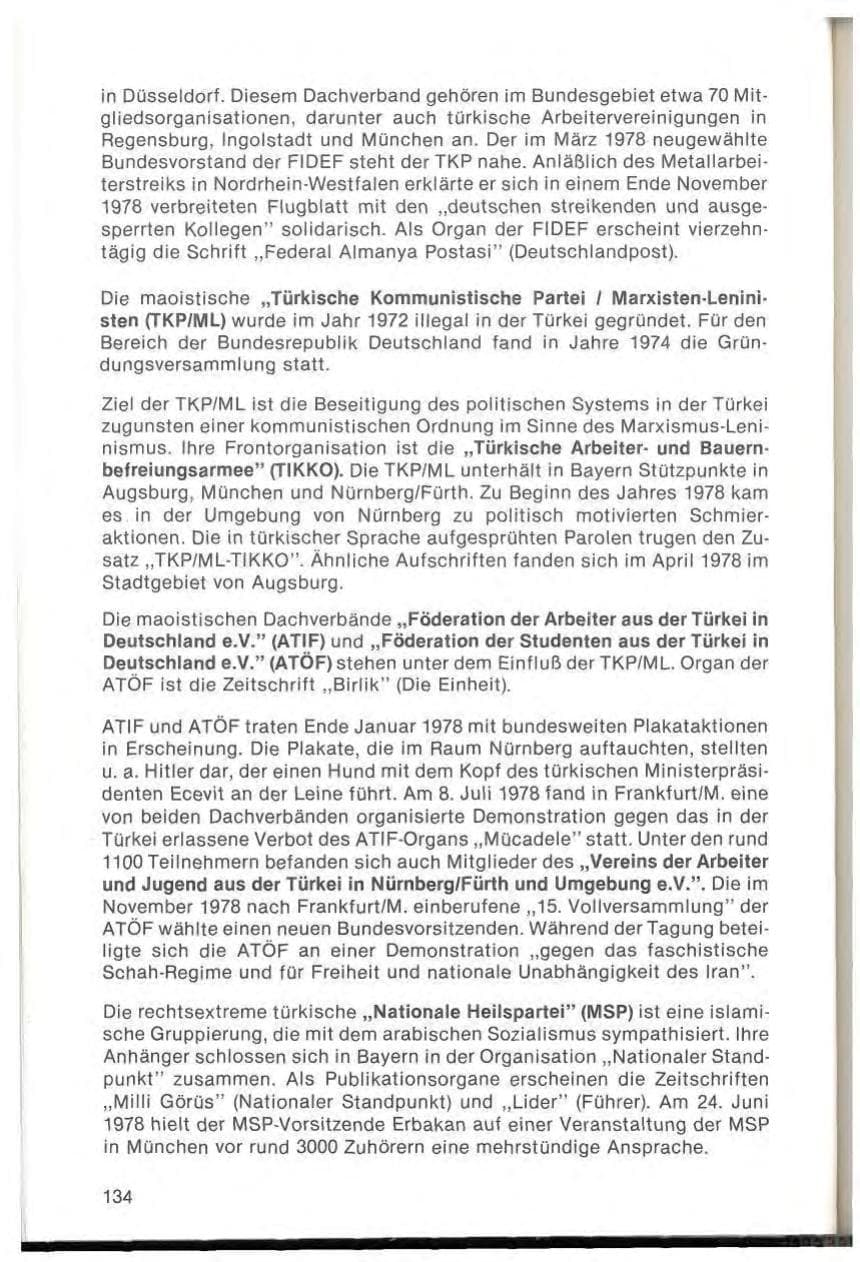 Seite 136 des Verfassungsschutzbericht 1978 Bayern