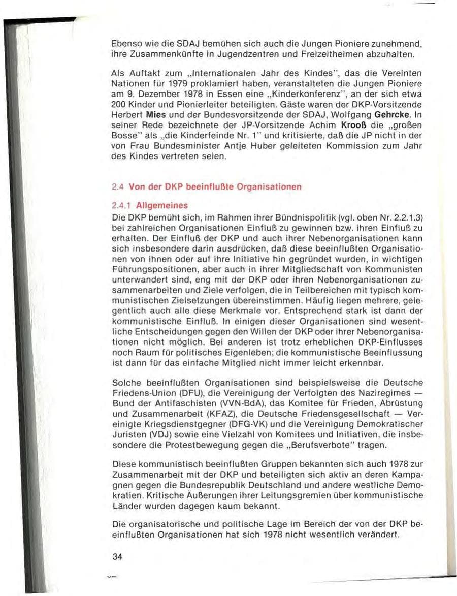 Seite 36 des Verfassungsschutzbericht 1978 Bayern