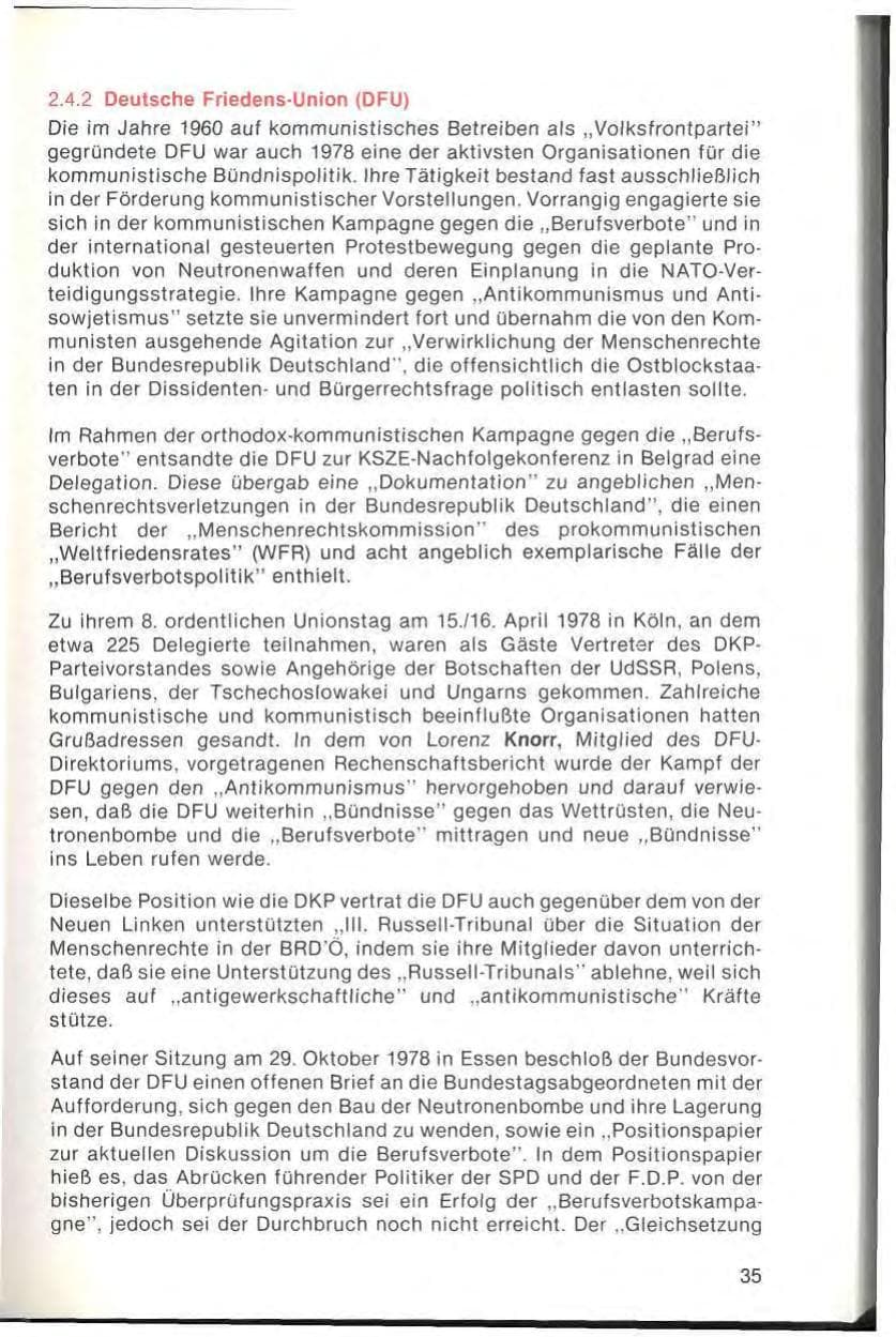 Seite 37 des Verfassungsschutzbericht 1978 Bayern