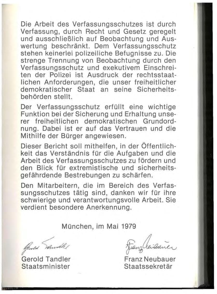Seite 5 des Verfassungsschutzbericht 1978 Bayern