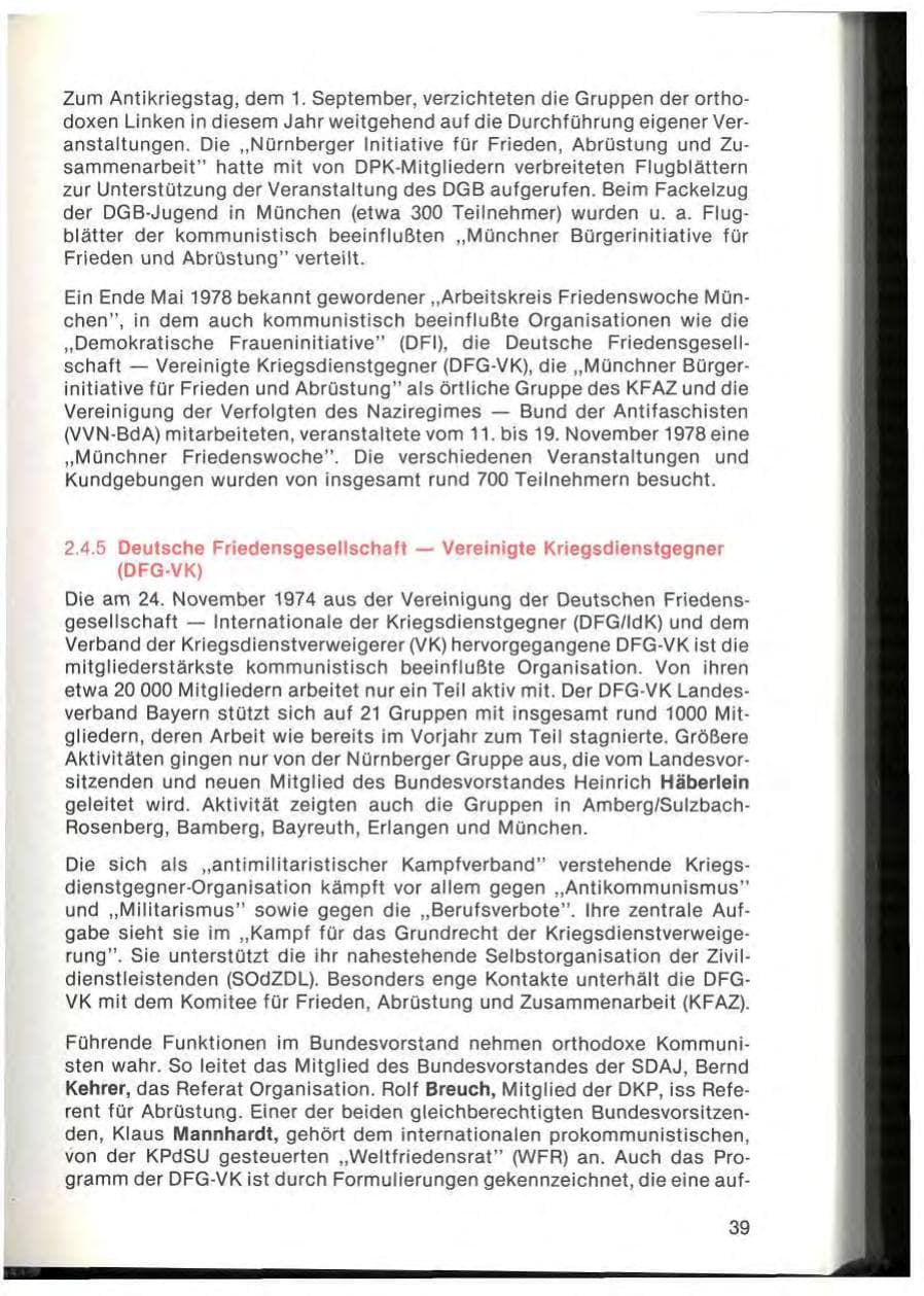 Seite 41 des Verfassungsschutzbericht 1978 Bayern