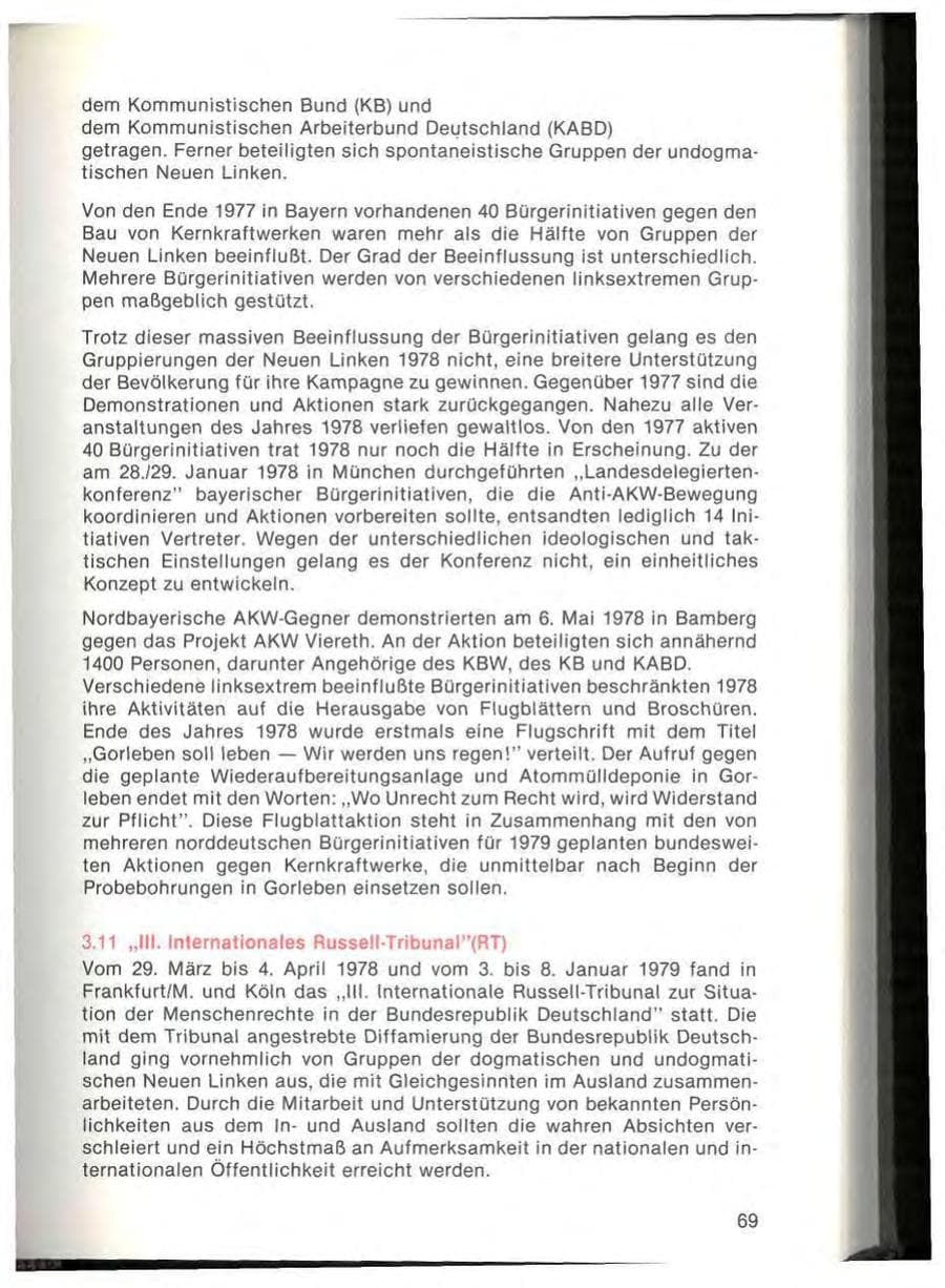 Seite 71 des Verfassungsschutzbericht 1978 Bayern