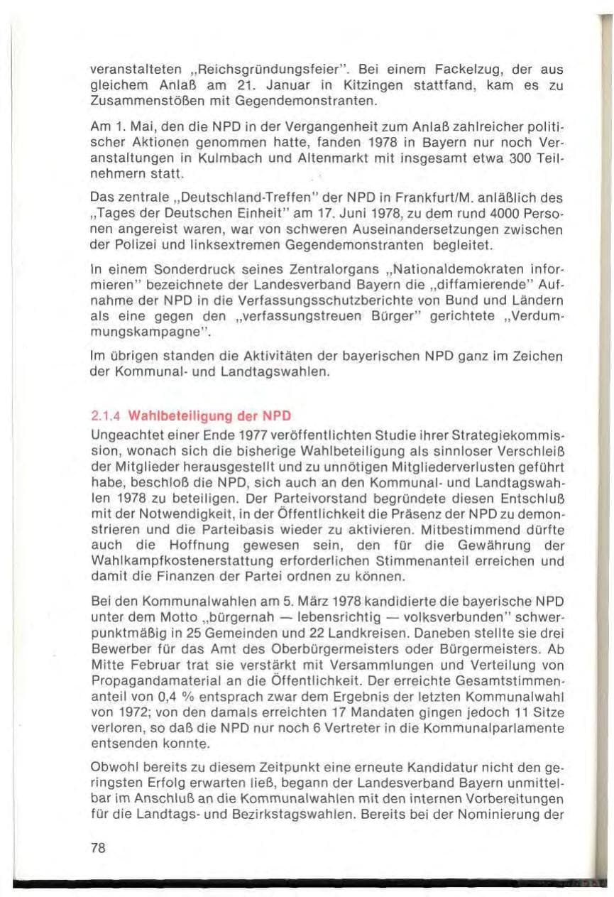 Seite 80 des Verfassungsschutzbericht 1978 Bayern
