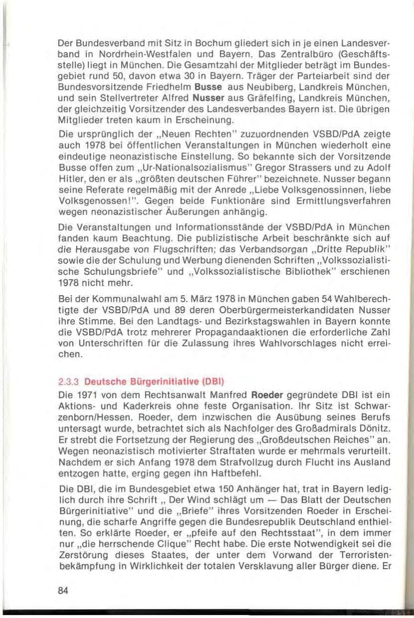 Seite 86 des Verfassungsschutzbericht 1978 Bayern