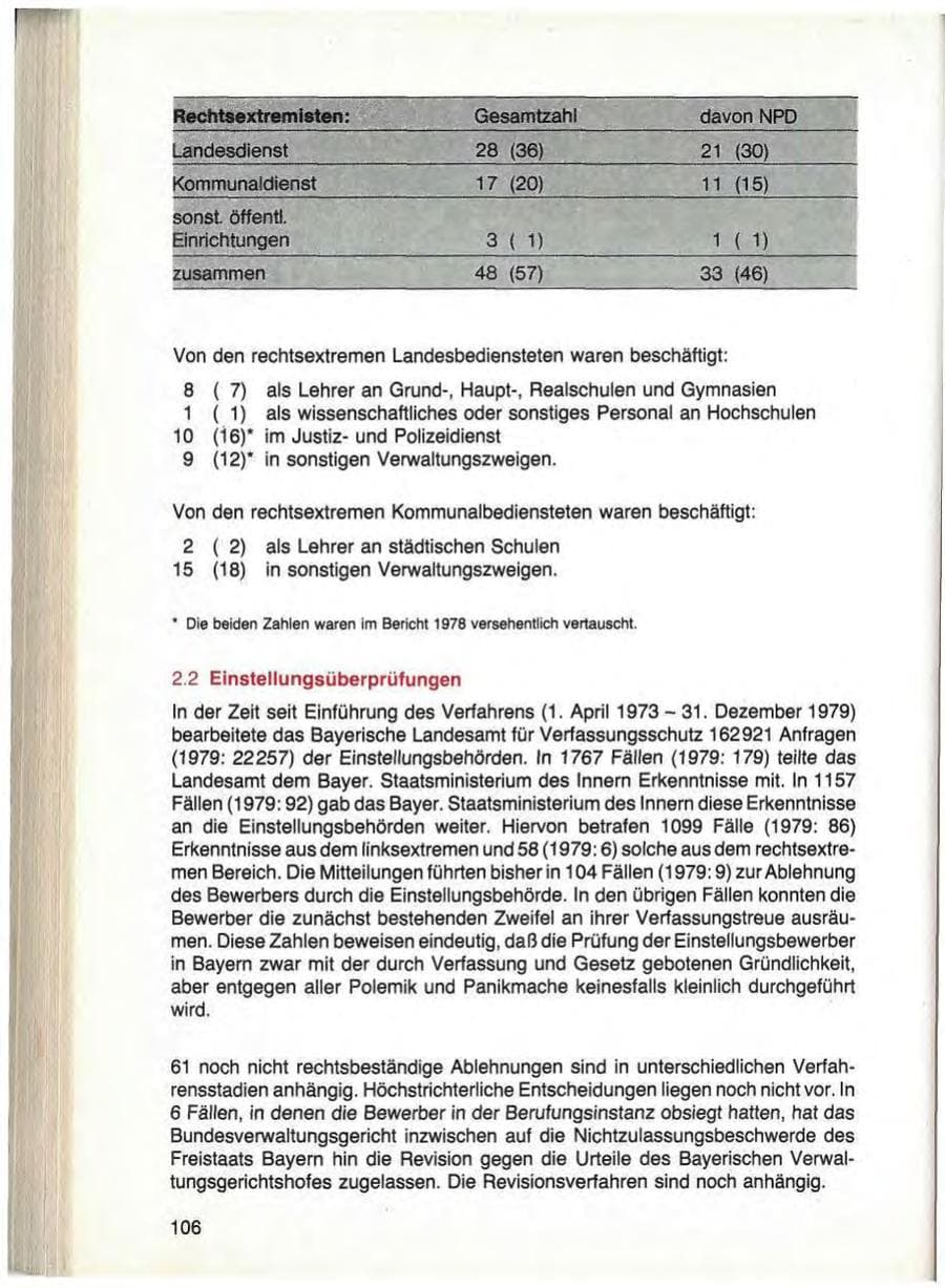 Seite 108 des Verfassungsschutzbericht 1979 Bayern