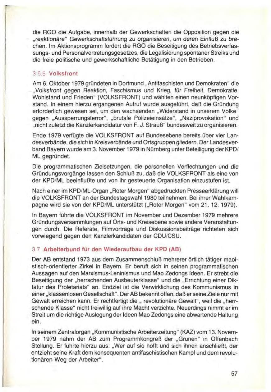 Seite 59 des Verfassungsschutzbericht 1979 Bayern