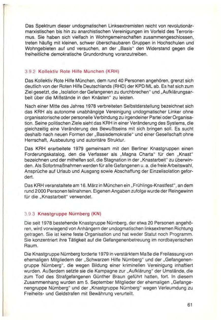 Seite 63 des Verfassungsschutzbericht 1979 Bayern