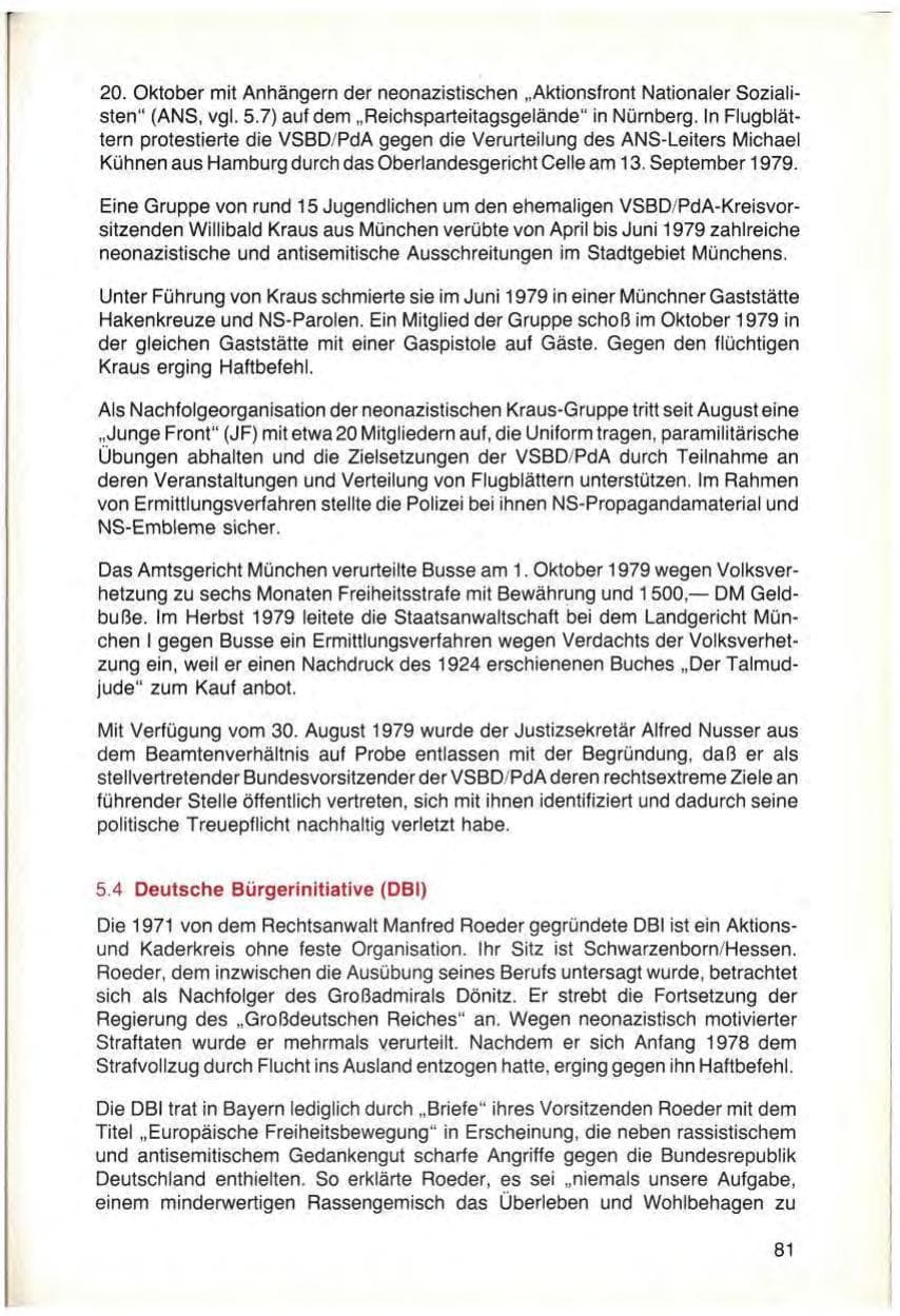 Seite 83 des Verfassungsschutzbericht 1979 Bayern