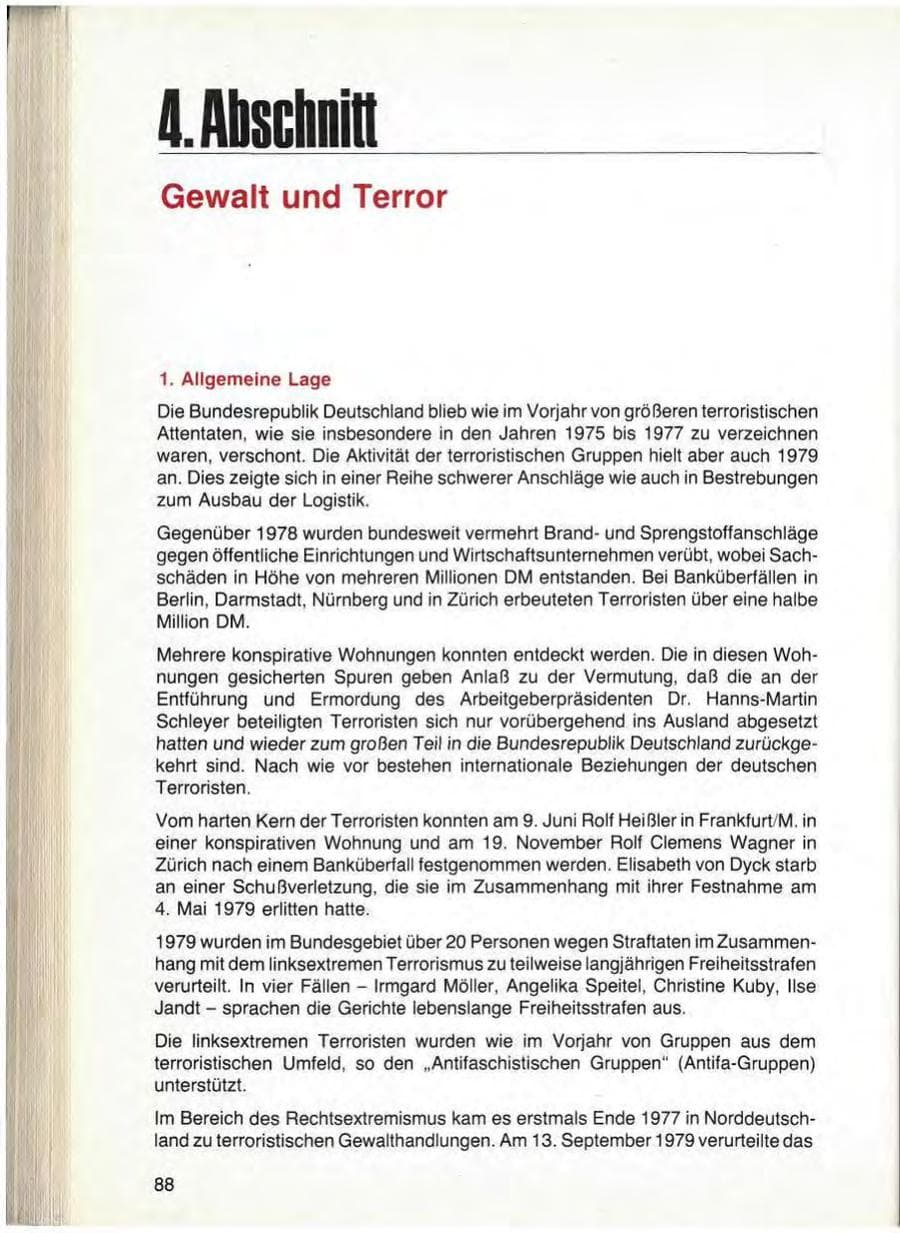 Seite 90 des Verfassungsschutzbericht 1979 Bayern