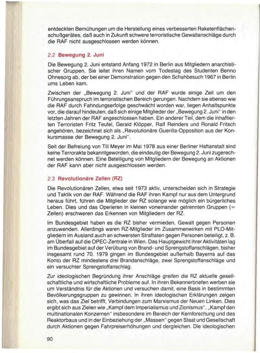 Seite 92 des Verfassungsschutzbericht 1979 Bayern