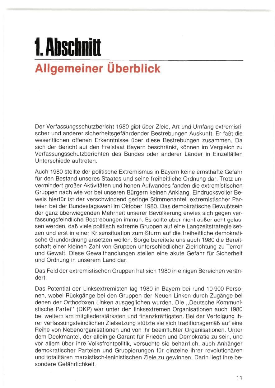 Seite 12 des Verfassungsschutzbericht 1980 Bayern