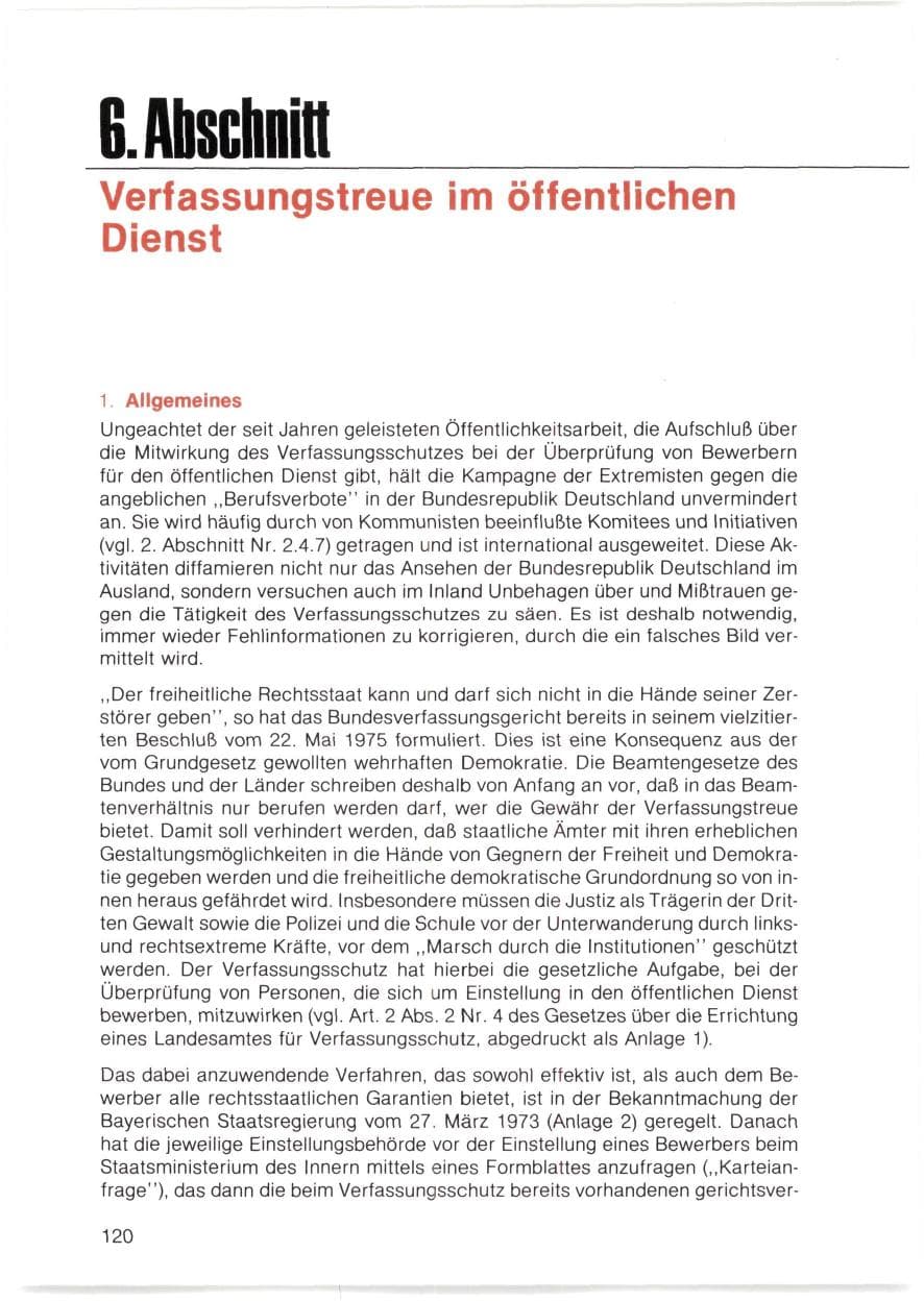 Seite 121 des Verfassungsschutzbericht 1980 Bayern