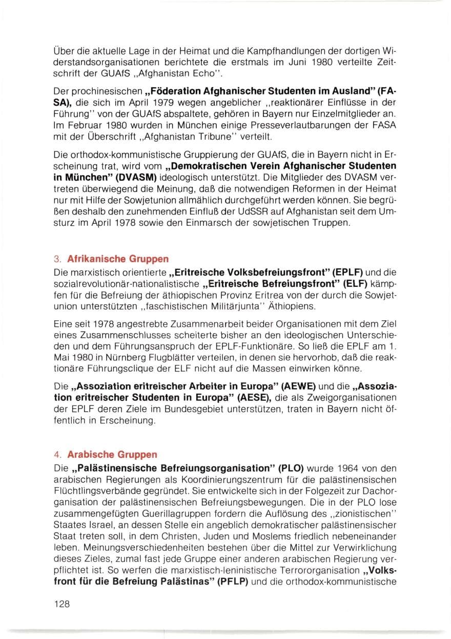 Seite 129 des Verfassungsschutzbericht 1980 Bayern