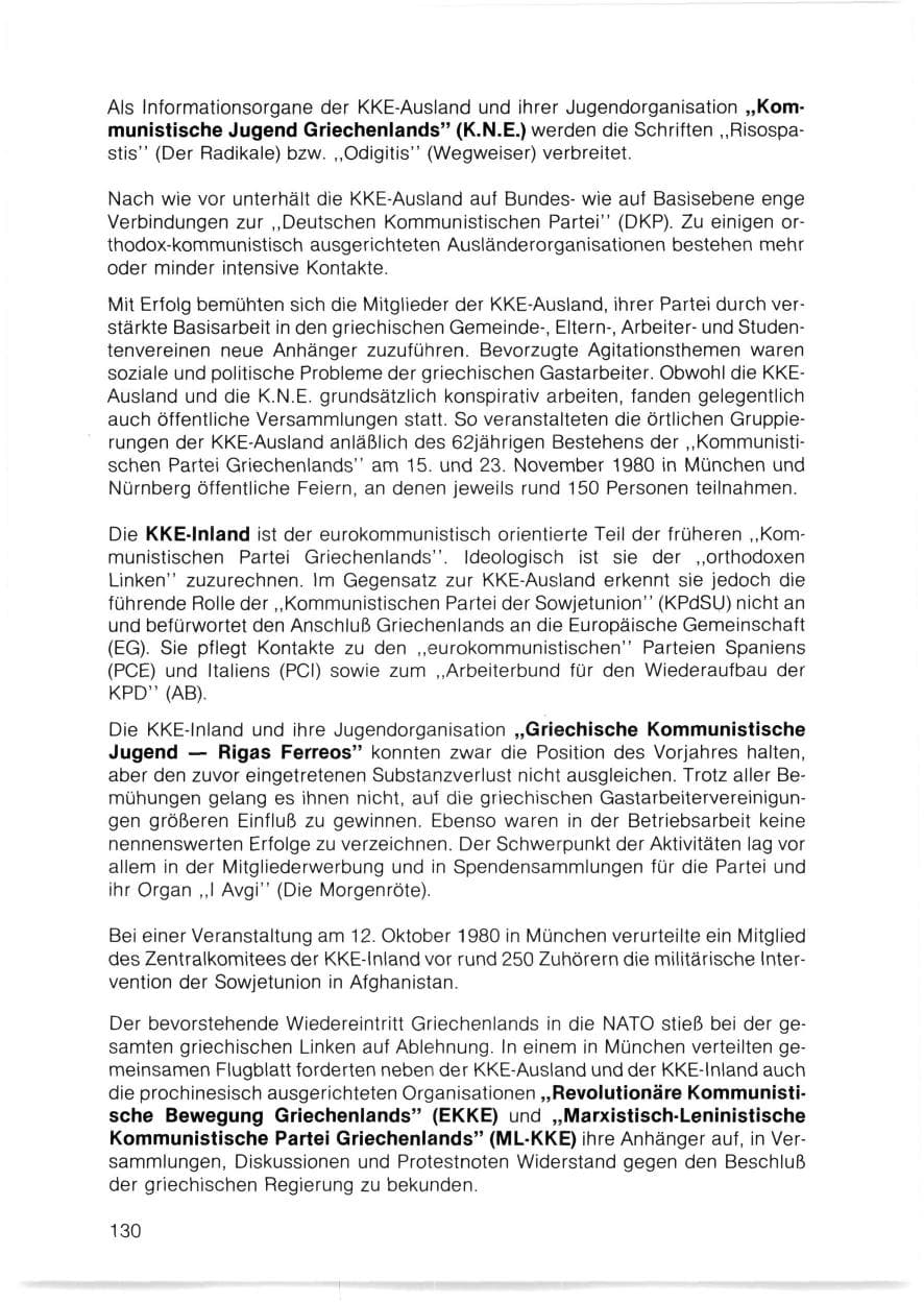 Seite 131 des Verfassungsschutzbericht 1980 Bayern