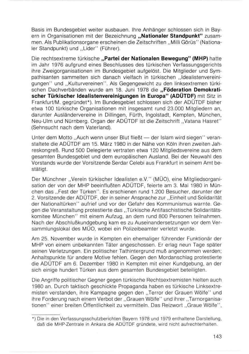 Seite 144 des Verfassungsschutzbericht 1980 Bayern
