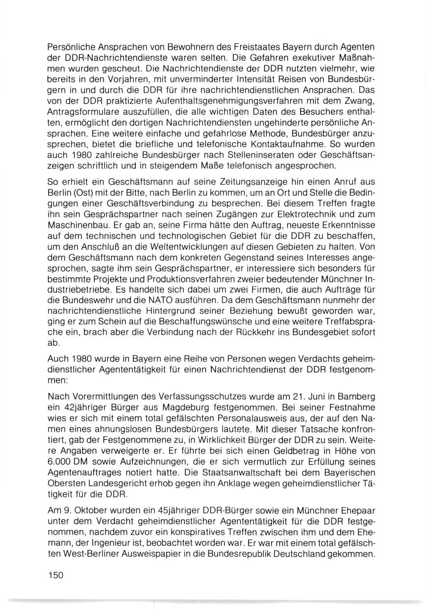 Seite 151 des Verfassungsschutzbericht 1980 Bayern