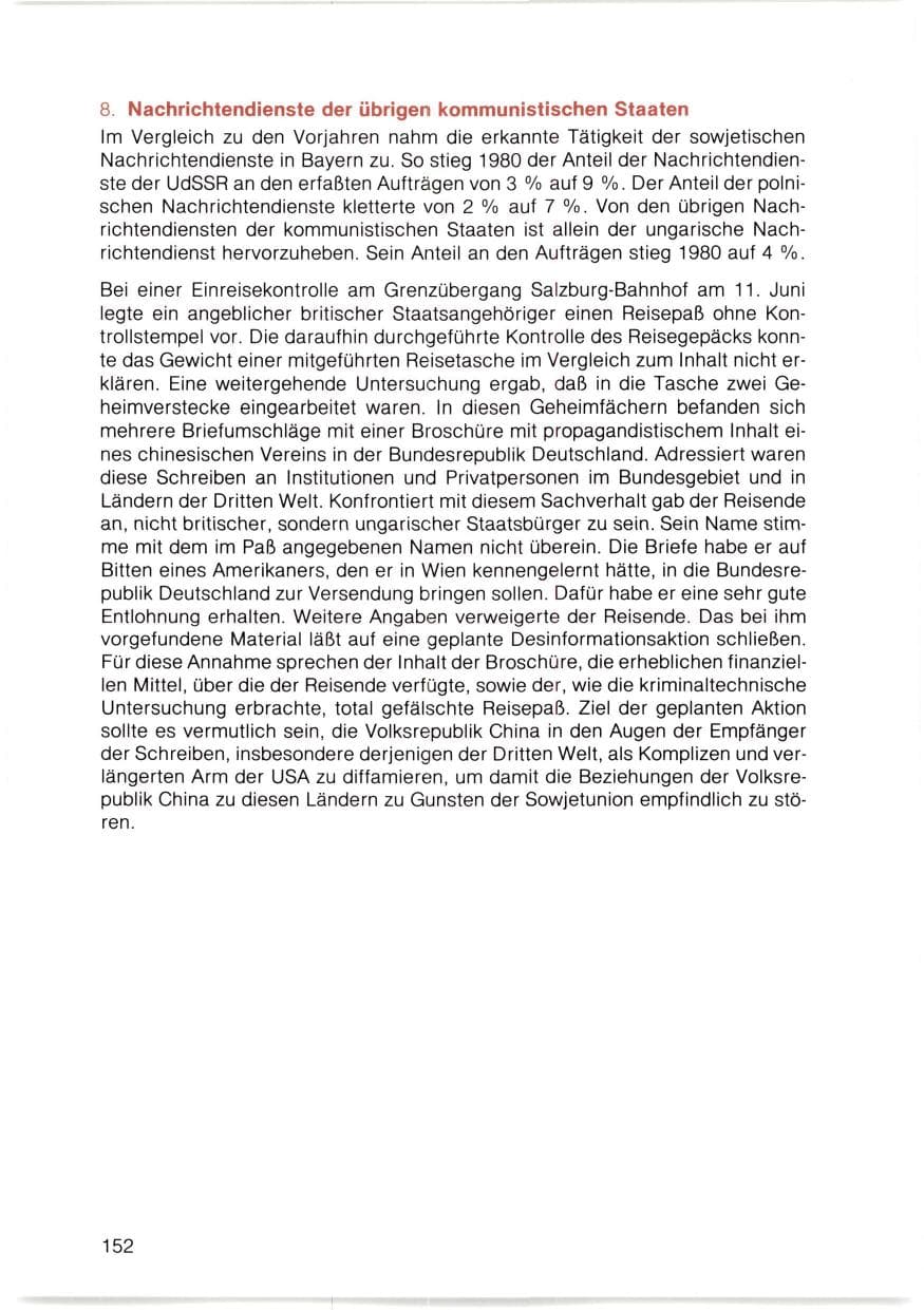 Seite 153 des Verfassungsschutzbericht 1980 Bayern
