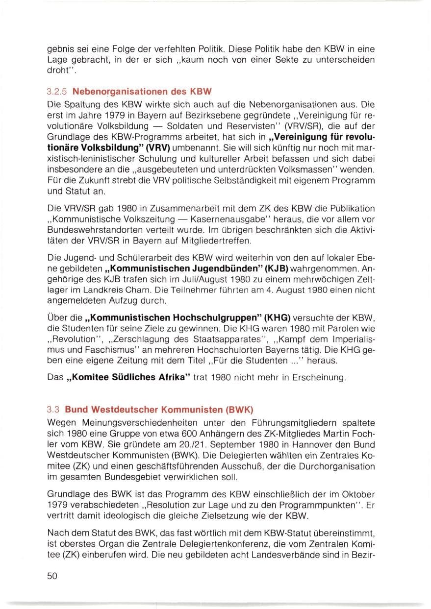 Seite 51 des Verfassungsschutzbericht 1980 Bayern