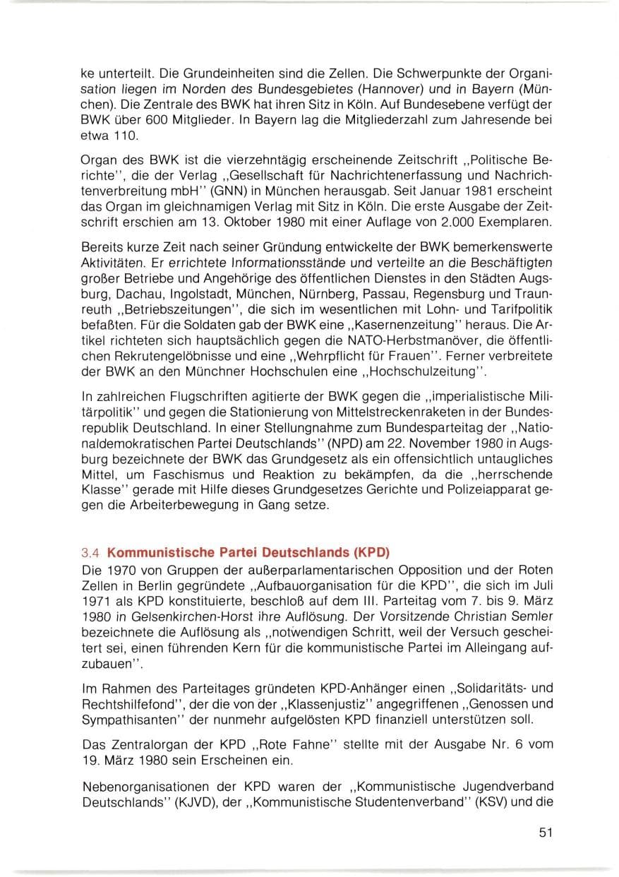 Seite 52 des Verfassungsschutzbericht 1980 Bayern