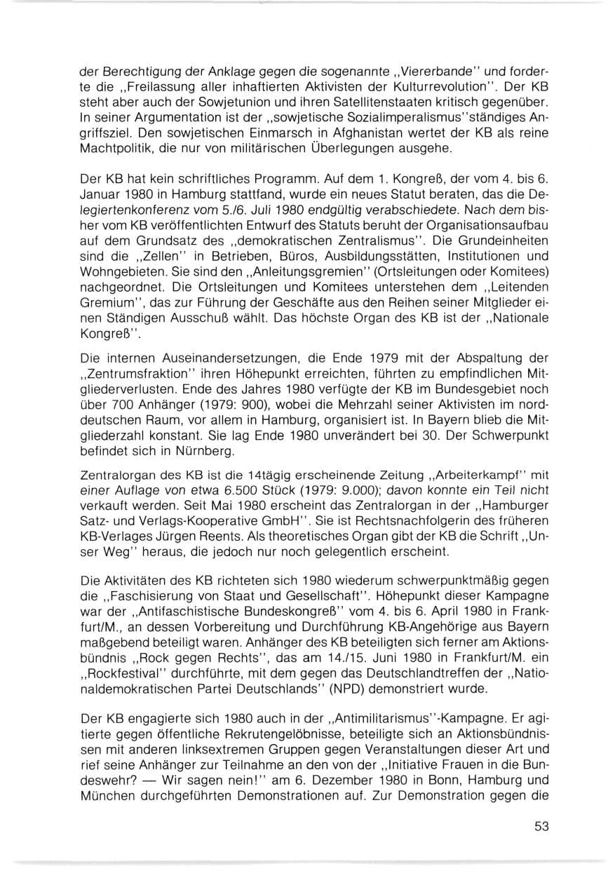 Seite 54 des Verfassungsschutzbericht 1980 Bayern