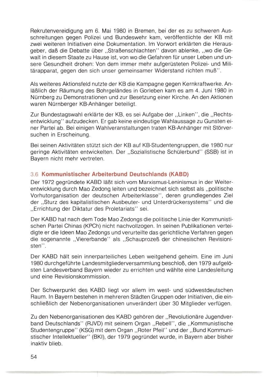 Seite 55 des Verfassungsschutzbericht 1980 Bayern