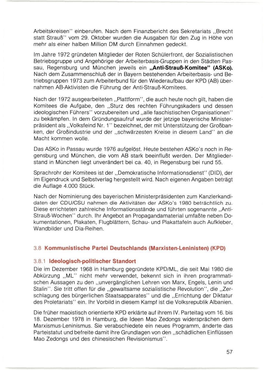 Seite 58 des Verfassungsschutzbericht 1980 Bayern