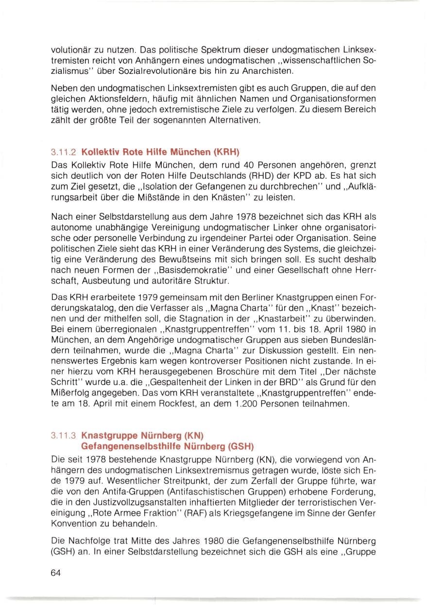 Seite 65 des Verfassungsschutzbericht 1980 Bayern