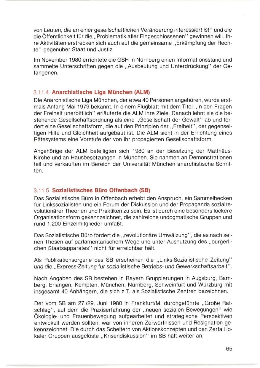 Seite 66 des Verfassungsschutzbericht 1980 Bayern