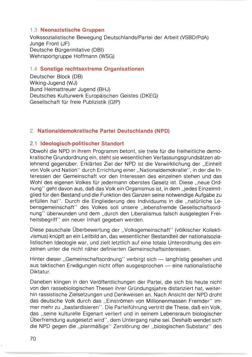 Seite 71 des Verfassungsschutzbericht 1980 Bayern