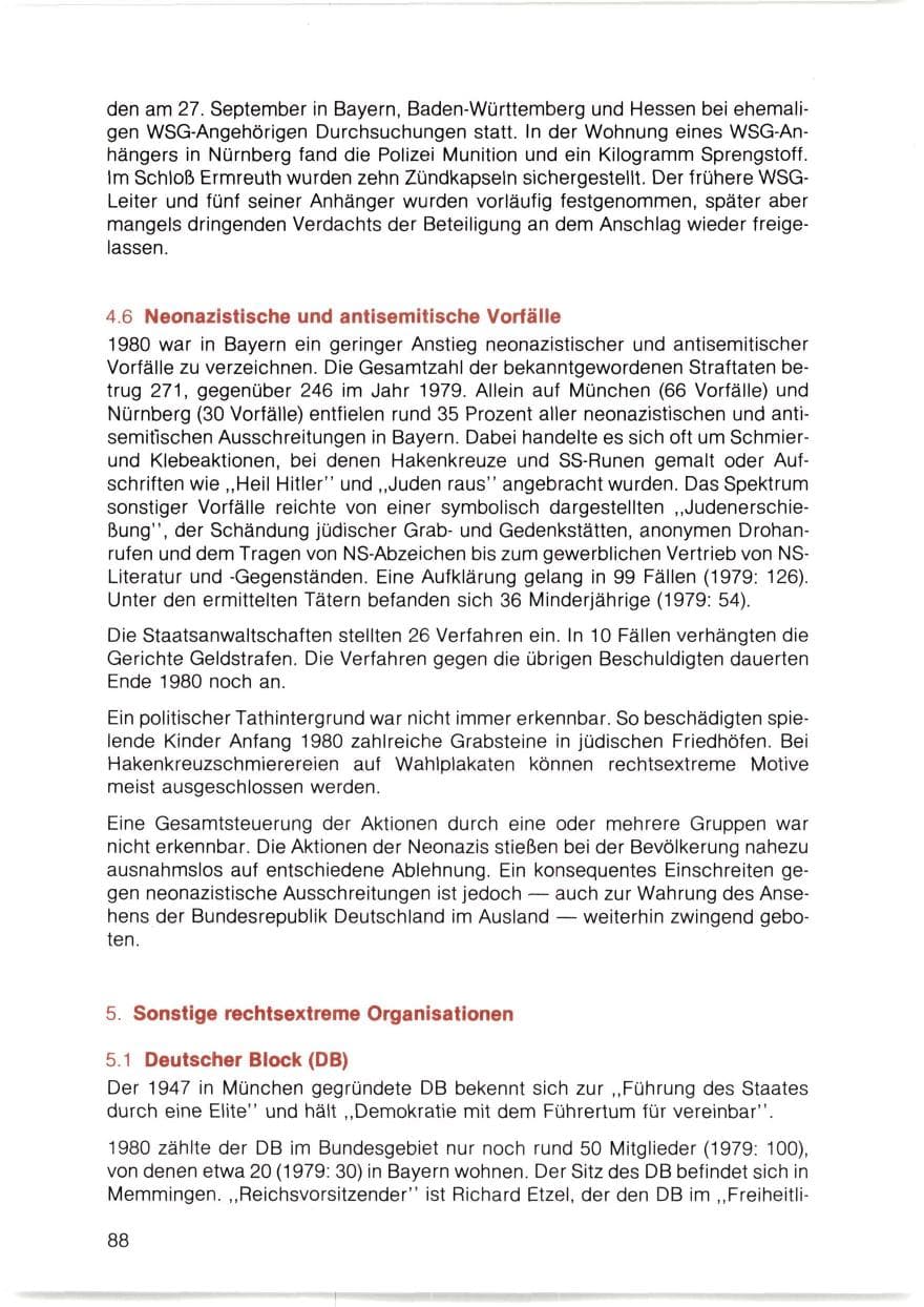 Seite 89 des Verfassungsschutzbericht 1980 Bayern
