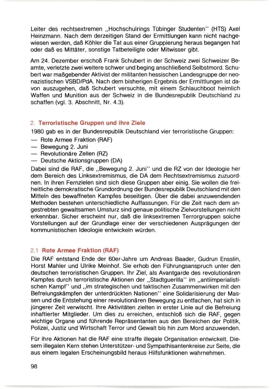Seite 99 des Verfassungsschutzbericht 1980 Bayern