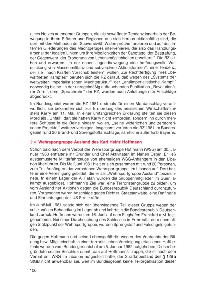 Seite 107 des Verfassungsschutzbericht 1981 Bayern