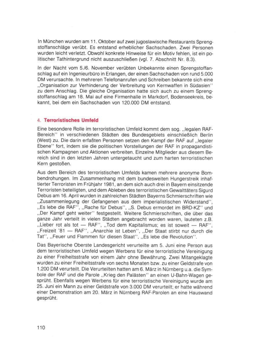 Seite 111 des Verfassungsschutzbericht 1981 Bayern