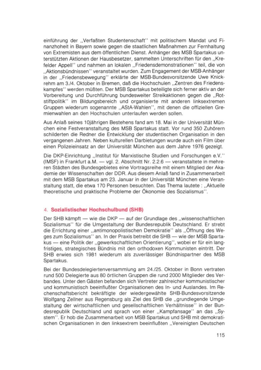 Seite 116 des Verfassungsschutzbericht 1981 Bayern